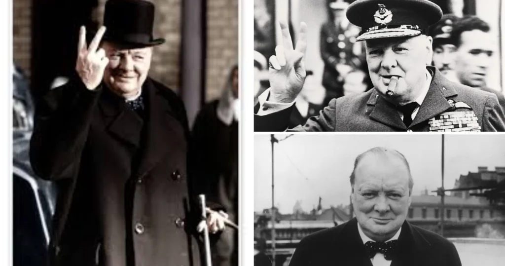 Winston Churchill portrait in wartime office — British Prime Minister and symbol of courage during World War II, featured in Profilora biographies collection.